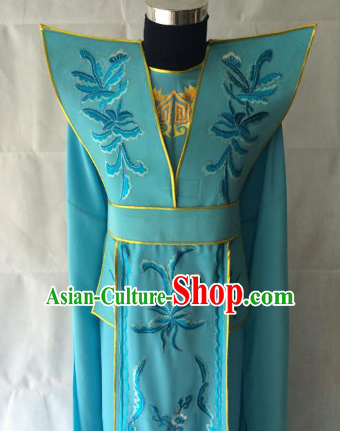 Chinese Beijing Opera Takefu Blue Clothing Traditional Peking Opera Prince Costume for Men Chinese Beijing Opera Takefu Blue Clothing Traditional Peking Opera Prince Costume for Men