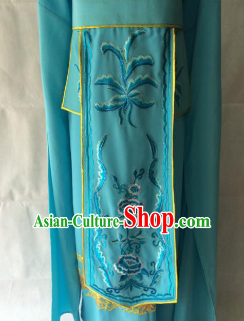 Chinese Beijing Opera Takefu Blue Clothing Traditional Peking Opera Prince Costume for Men Chinese Beijing Opera Takefu Blue Clothing Traditional Peking Opera Prince Costume for Men