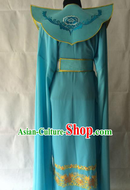 Chinese Beijing Opera Takefu Blue Clothing Traditional Peking Opera Prince Costume for Men Chinese Beijing Opera Takefu Blue Clothing Traditional Peking Opera Prince Costume for Men