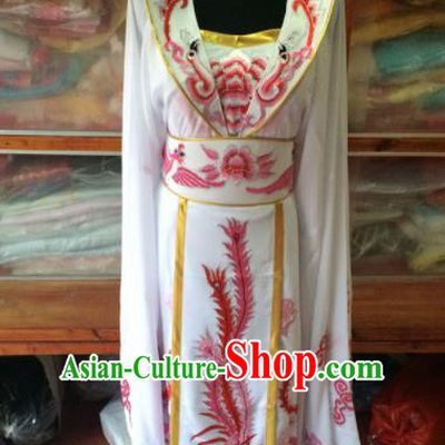 Chinese Beijing Opera Queen White Dress Traditional Peking Opera Empress Costume for Women