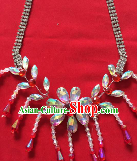 Chinese Beijing Opera Princess Necklace Traditional Peking Opera Diva Tassel Accessories for Women Chinese Beijing Opera Princess Necklace Traditional Peking Opera Diva Tassel Accessories for Women