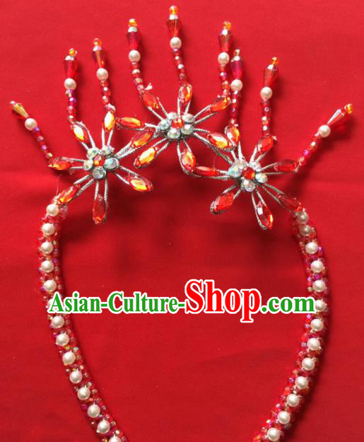 Chinese Beijing Opera Princess Red Crystal Tassel Necklace Traditional Peking Opera Diva Accessories for Women Chinese Beijing Opera Princess Red Crystal Tassel Necklace Traditional Peking Opera Diva Accessories for Women