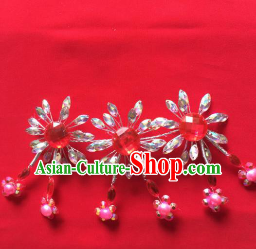 Chinese Beijing Opera Princess Crystal Flowers Hair Claw Hairpins Traditional Peking Opera Diva Hair Accessories for Women Chinese Beijing Opera Princess Crystal Flowers Hair Claw Hairpins Traditional Peking Opera Diva Hair Accessories for Women