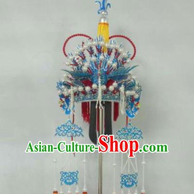 Chinese Beijing Opera Bride Phoenix Coronet Traditional Peking Opera Princess Hat Hair Accessories for Women