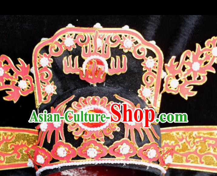Chinese Beijing Opera Niche Red Hat Traditional Peking Opera Bridegroom Headwear for Men Chinese Beijing Opera Niche Red Hat Traditional Peking Opera Bridegroom Headwear for Men
