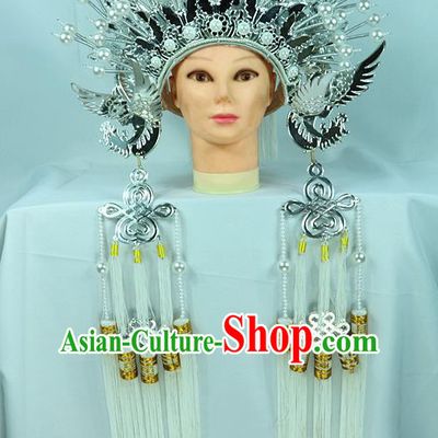 Chinese Beijing Opera Queen Butterfly Phoenix Coronet Traditional Peking Opera Bride Hat Hair Accessories for Women
