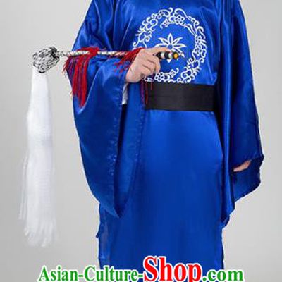 Chinese Ancient Court Eunuch Royalblue Robe Traditional Ming Dynasty Manservant Costume for Men