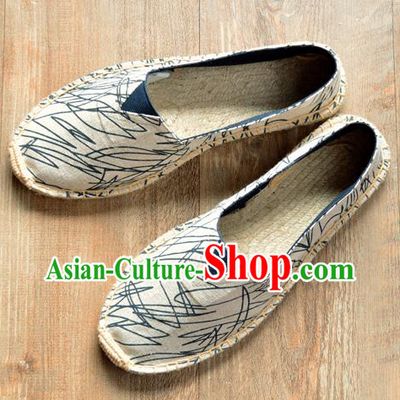 Traditional Chinese Martial Arts Shoes Handmade Flax Shoes National Multi Layered Cloth Shoes for Men