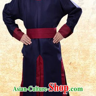 Chinese Ancient Government Manservant Navy Clothing Traditional Ming Dynasty Imperial Bodyguard Costume for Men