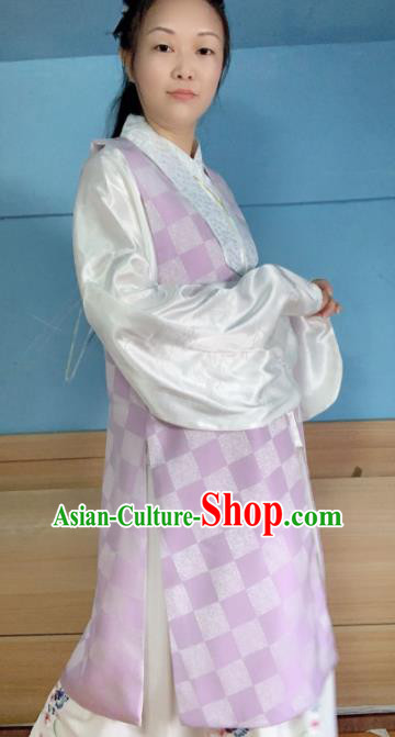 Chinese Ancient Nobility Lady Purple Long Vest Traditional Ming Dynasty Princess Costume for Women Chinese Ancient Nobility Lady Purple Long Vest Traditional Ming Dynasty Princess Costume for Women