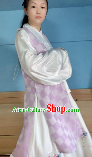 Chinese Ancient Nobility Lady Purple Long Vest Traditional Ming Dynasty Princess Costume for Women Chinese Ancient Nobility Lady Purple Long Vest Traditional Ming Dynasty Princess Costume for Women