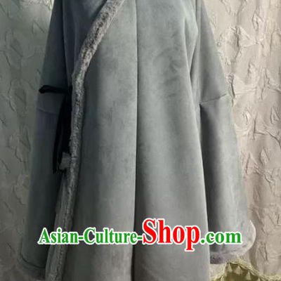 Chinese Ancient Nobility Lady Grey Coat Traditional Ming Dynasty Princess Costume for Women