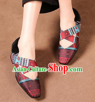 Traditional Chinese Handmade Wine Red Satin Shoes National High Heel Shoes for Women Traditional Chinese Handmade Wine Red Satin Shoes National High Heel Shoes for Women