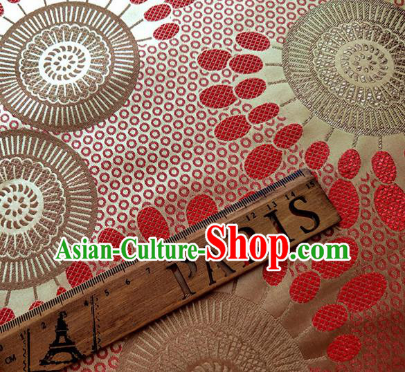 Asian Japan Traditional Sunflowers Pattern Design Pink Brocade Damask Fabric Kimono Satin Material Asian Japan Traditional Sunflowers Pattern Design Pink Brocade Damask Fabric Kimono Satin Material