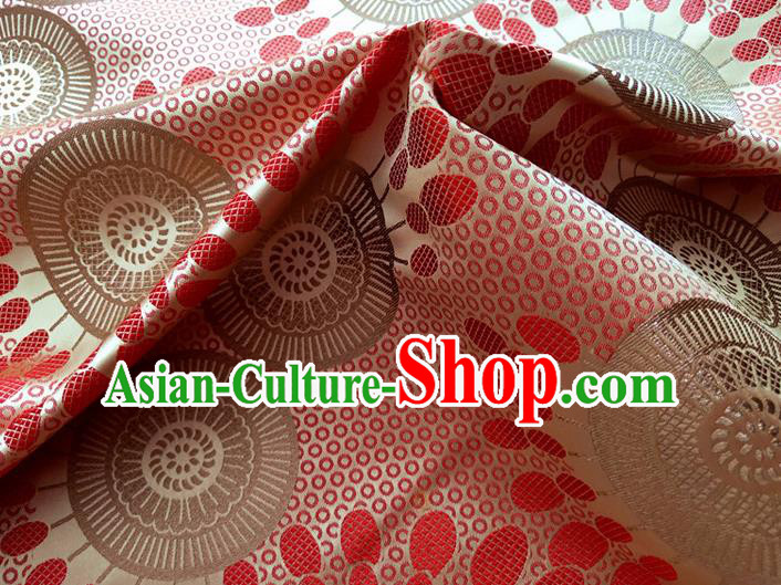 Asian Japan Traditional Sunflowers Pattern Design Pink Brocade Damask Fabric Kimono Satin Material Asian Japan Traditional Sunflowers Pattern Design Pink Brocade Damask Fabric Kimono Satin Material