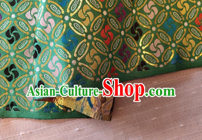 Asian Chinese Traditional Winnower Pattern Design Green Brocade Cheongsam Fabric Silk Material Asian Chinese Traditional Winnower Pattern Design Green Brocade Cheongsam Fabric Silk Material