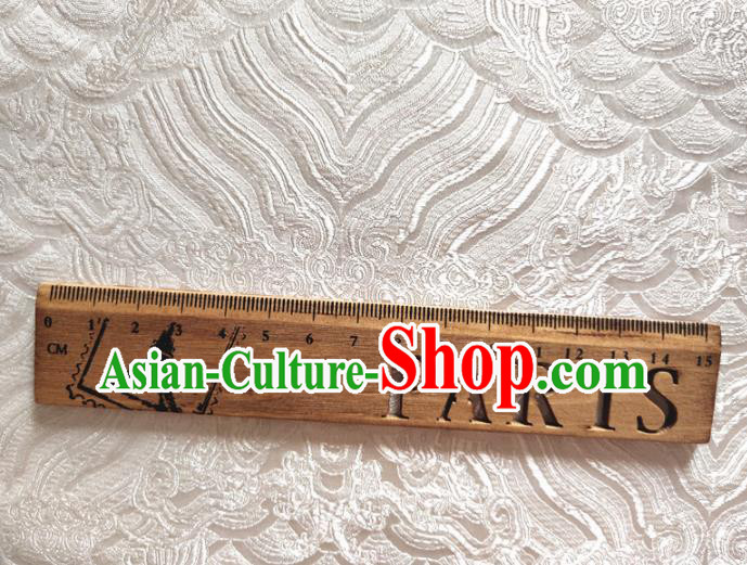 Asian Chinese Traditional Wave Pattern Design White Brocade Cheongsam Fabric Silk Material Asian Chinese Traditional Wave Pattern Design White Brocade Cheongsam Fabric Silk Material