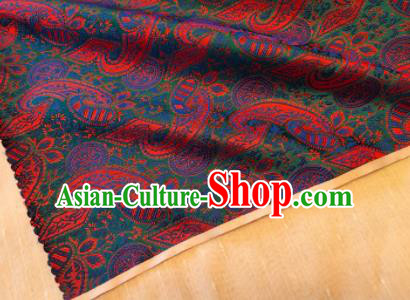 Asian Chinese Traditional Paisley Pattern Design Green Brocade Cheongsam Fabric Silk Material Asian Chinese Traditional Paisley Pattern Design Green Brocade Cheongsam Fabric Silk Material