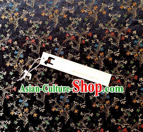 Asian Chinese Traditional Tuberose Pattern Design Black Brocade Cheongsam Fabric Silk Material Asian Chinese Traditional Tuberose Pattern Design Black Brocade Cheongsam Fabric Silk Material