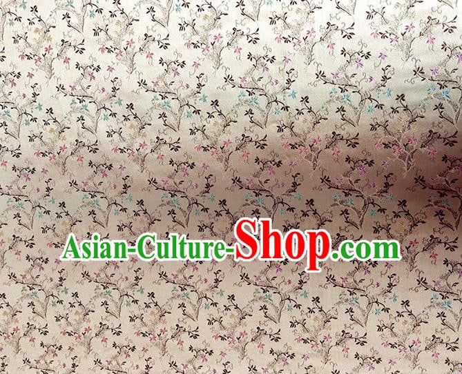Asian Chinese Traditional Tuberose Pattern Design Beige Brocade Cheongsam Fabric Silk Material Asian Chinese Traditional Tuberose Pattern Design Beige Brocade Cheongsam Fabric Silk Material