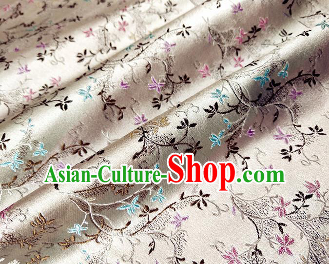 Asian Chinese Traditional Tuberose Pattern Design Beige Brocade Cheongsam Fabric Silk Material Asian Chinese Traditional Tuberose Pattern Design Beige Brocade Cheongsam Fabric Silk Material