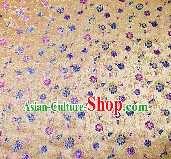 Asian Chinese Traditional Pattern Design Golden Brocade Cheongsam Fabric Silk Material Asian Chinese Traditional Pattern Design Golden Brocade Cheongsam Fabric Silk Material