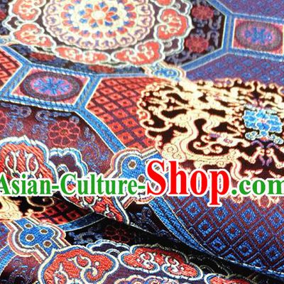 Asian Chinese Traditional Pattern Design Purplish Red Brocade Cheongsam Fabric Silk Material