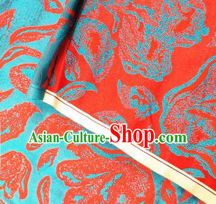 Asian Chinese Traditional Rose Petals Pattern Design Red Brocade Cheongsam Fabric Silk Material Asian Chinese Traditional Rose Petals Pattern Design Red Brocade Cheongsam Fabric Silk Material