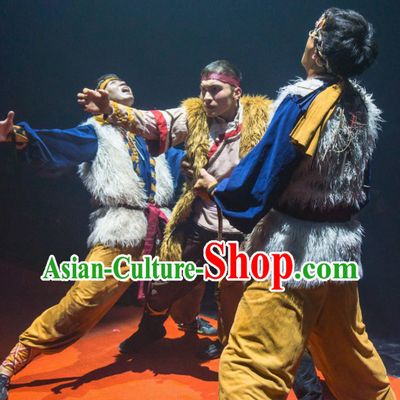 Chinese The Romantic Show of Lijiang Stage Performance Dance General Costume for Men