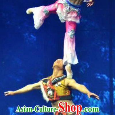 Chinese The Romantic Show of Lijiang Stage Performance Yi Nationality Dance Costumes for Women for Men
