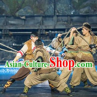 Chinese The Romantic Show of Lijiang Stage Performance Dance Costume for Men