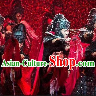 Chinese The Romantic Show of Songcheng Military General Stage Performance Dance Armor Costume for Men