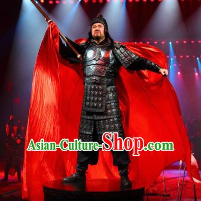 Chinese The Romantic Show of Songcheng General Helmet and Body Armour Stage Performance Dance Costume for Men