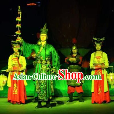 Chinese The Dream of Tang Dynasty Eunuch Gao Lishi Stage Performance Dance Costume for Men