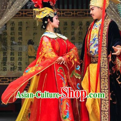 Chinese The Dream of Tang Dynasty Xuan Emperor and Consort Yang Stage Show Costumes for Women for Men
