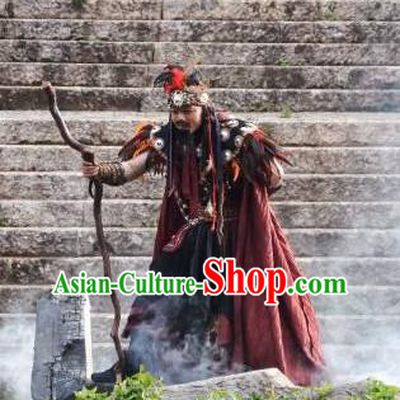 Chinese Love Song of Lijiang Ancient Donald Stage Performance Dance Costume for Men