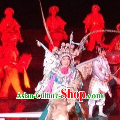 Chinese The Dream of Dongjing Song Dynasty Beijing Opera Yue Fei Stage Performance Costume for Men