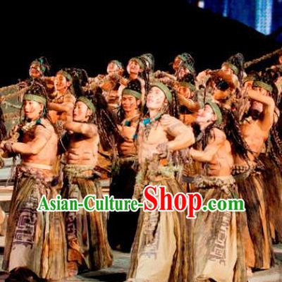Chinese Chang E The Goddess of The Moon Primitive Tribe Stage Performance Dance Costume for Men