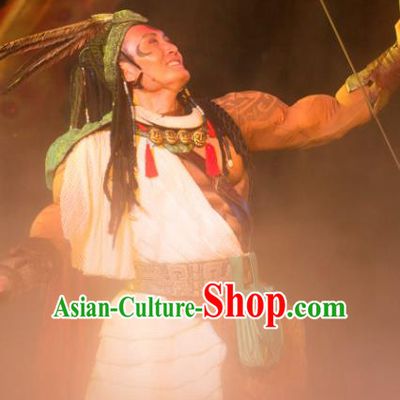 Chinese Chang E The Goddess of The Moon Primitive Tribe HouYi Stage Performance Dance Costume for Men