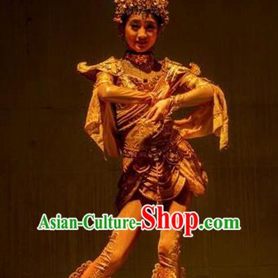 Chinese Dharma Legends in Famen Temple Ancient Classical Dance Dress Stage Performance Costume and Headpiece for Women