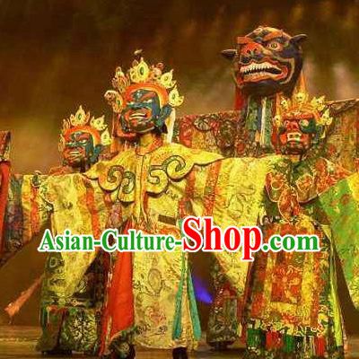 Chinese Impression Tibetan Zang Nationality Clothing Stage Performance Folk Dance Costume for Men