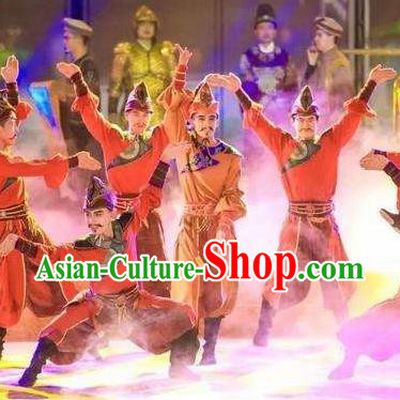 Chinese Chang An Impression Ancient Tang Dynasty Ethnic Stage Performance Costume for Men
