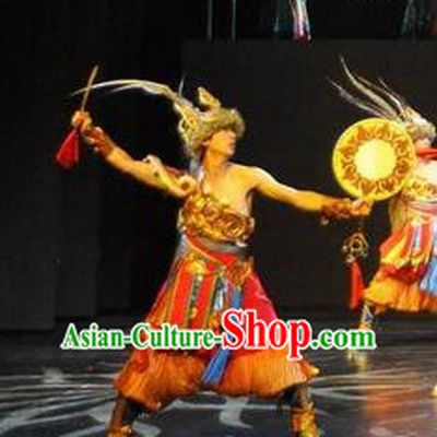 Chinese Jinxiu Shenzhou Folk Dance Ethnic Stage Performance Costume for Men