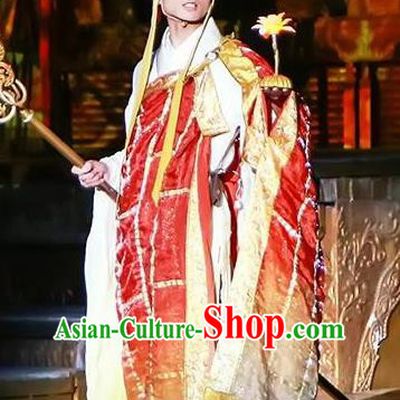 Chinese the Porcelain Tower Ceremony Tang Dynasty Monk Xuanzang Stage Performance Dance Costume for Men