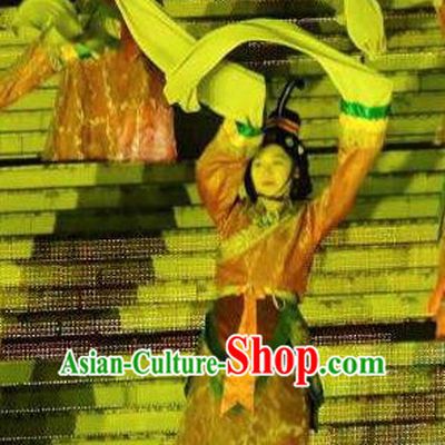 Chinese Mount Tai Worship Ceremony Han Dynasty Classical Dance Dress Stage Performance Costume for Women