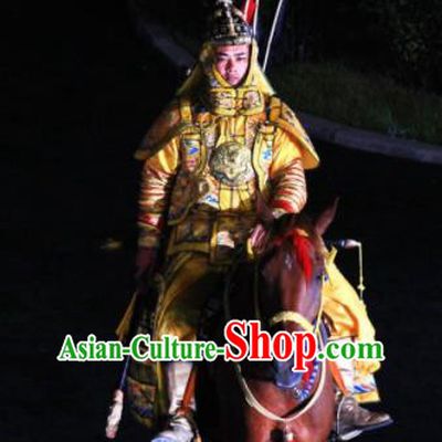 Chinese Kangxi Ceremony Qin Dynasty Emperor Xuanye Body Armor Stage Performance Costume for Men