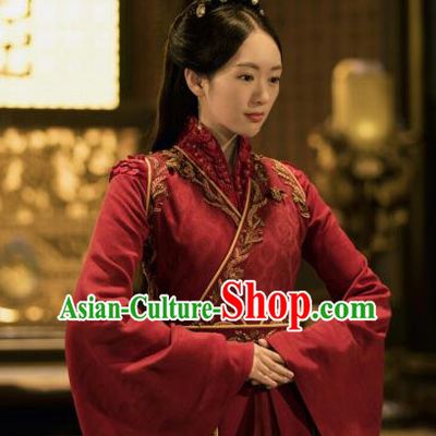 Drama Ever Night Ancient Chinese Royal Princess Red Dress Traditional Tang Dynasty Infanta Costumes for Women