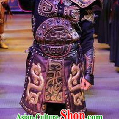 Chinese Shapotou Celebration Qin Dynasty General Body Armor Stage Performance Dance Costume for Men