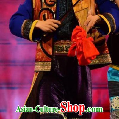 Chinese Jin Show Dan Zhai Miao Nationality Bridegroom Dance Clothing Stage Performance Costume for Men