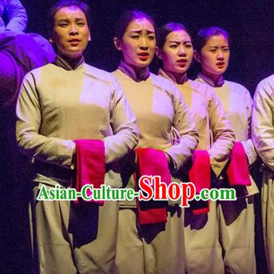 Chinese Encore Pingyao Folk Dance Civilian Dress Stage Performance Costume for Women